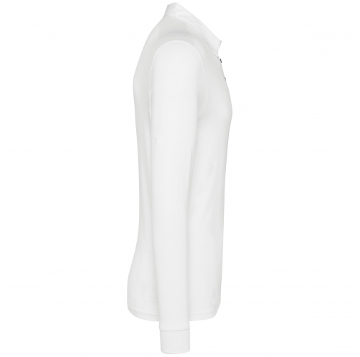 white Polo jersey manga larga hombre