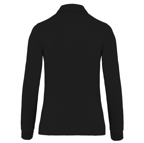 black Polo jersey manga larga mujer