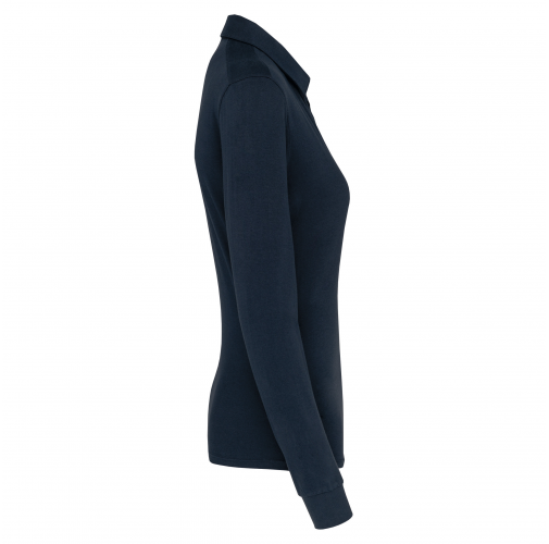 navy Polo jersey manga larga mujer
