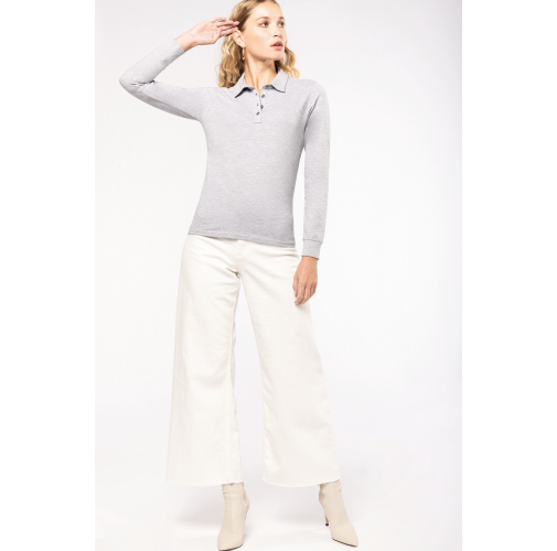 Polo jersey manga larga mujer