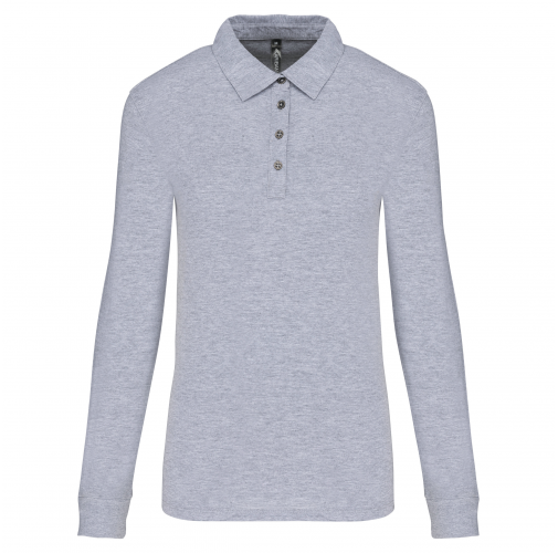 oxford grey Polo jersey manga larga mujer