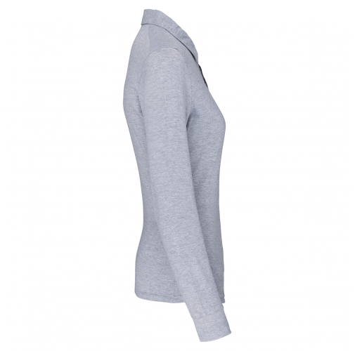 oxford grey Polo jersey manga larga mujer
