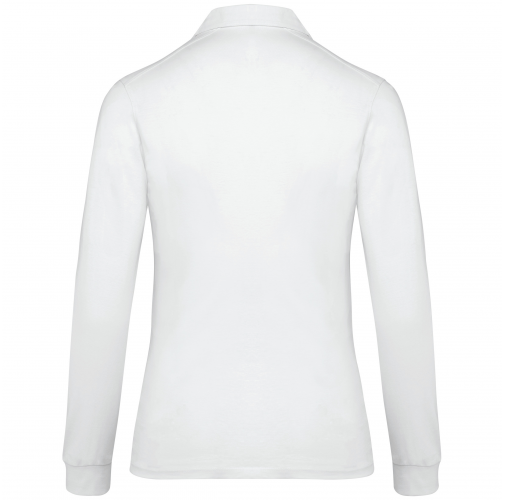 white Polo jersey manga larga mujer