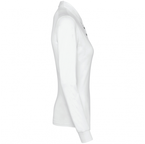 white Polo jersey manga larga mujer