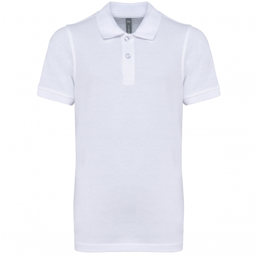 white Polo manga corta infantil