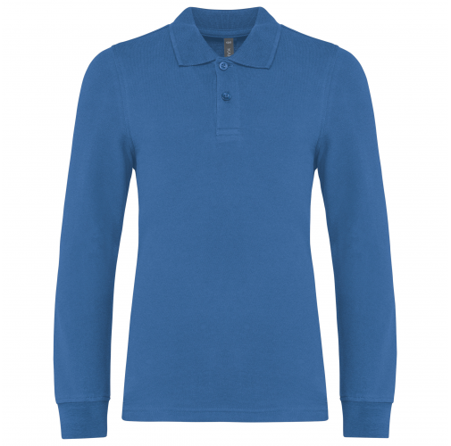 light royal blue Polo manga larga infantil