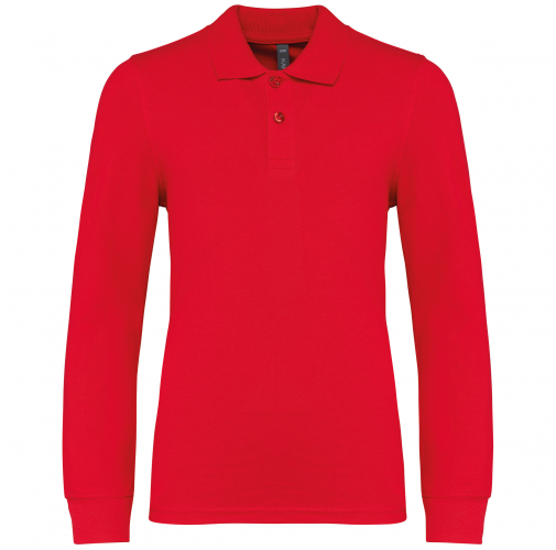 red Polo manga larga infantil