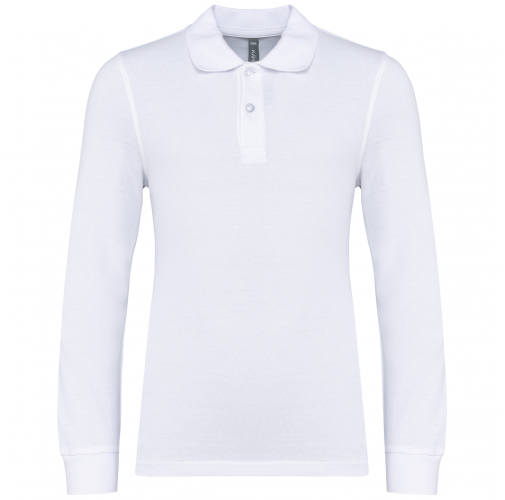 white Polo manga larga infantil