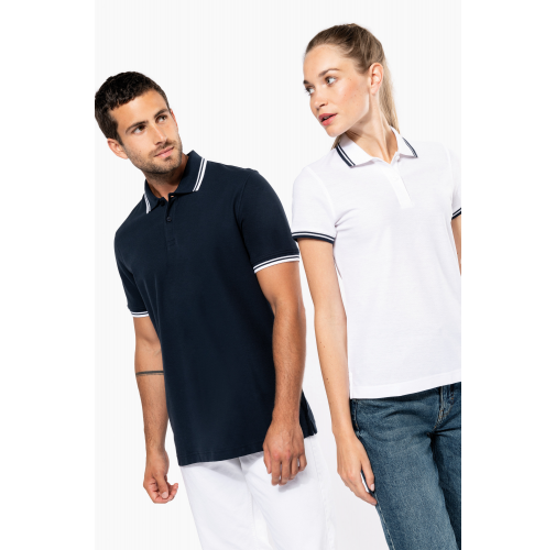 Polo de manga corta para hombre con ribetes contrastados