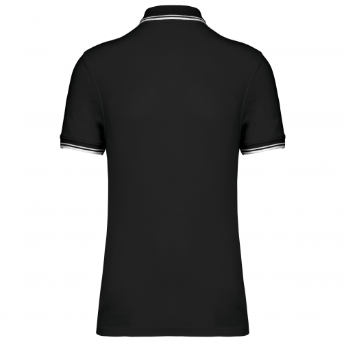 black / white Polo de manga corta para hombre con ribetes contrastados