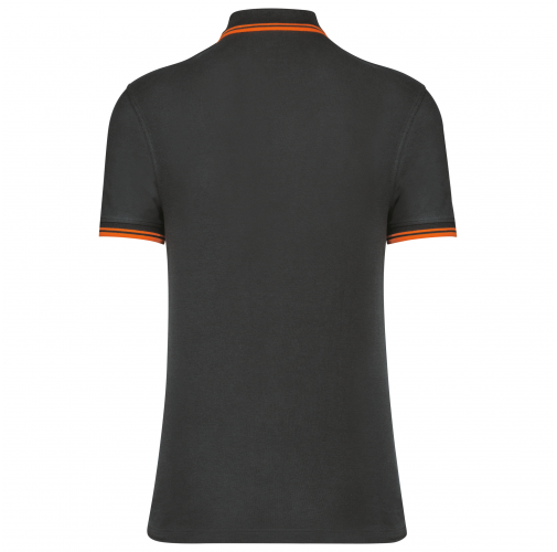 dark grey / orange Polo de manga corta para hombre con ribetes contrastados