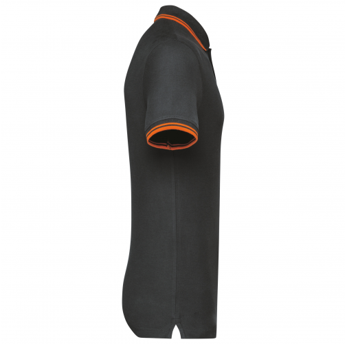 dark grey / orange Polo de manga corta para hombre con ribetes contrastados