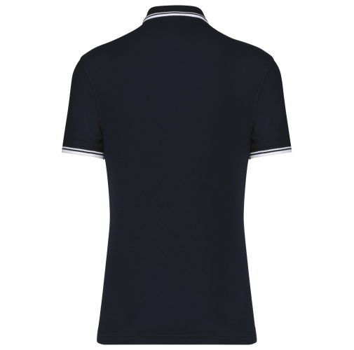 navy / white Polo de manga corta para hombre con ribetes contrastados