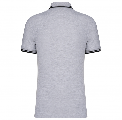 oxford grey / black Polo de manga corta para hombre con ribetes contrastados