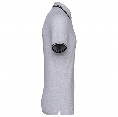 oxford grey / black Polo de manga corta para hombre con ribetes contrastados