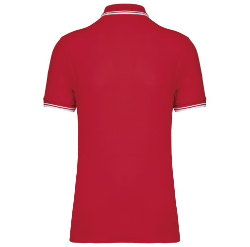 red / white Polo de manga corta para hombre con ribetes contrastados