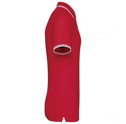red / white Polo de manga corta para hombre con ribetes contrastados