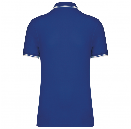 royal blue / white Polo de manga corta para hombre con ribetes contrastados