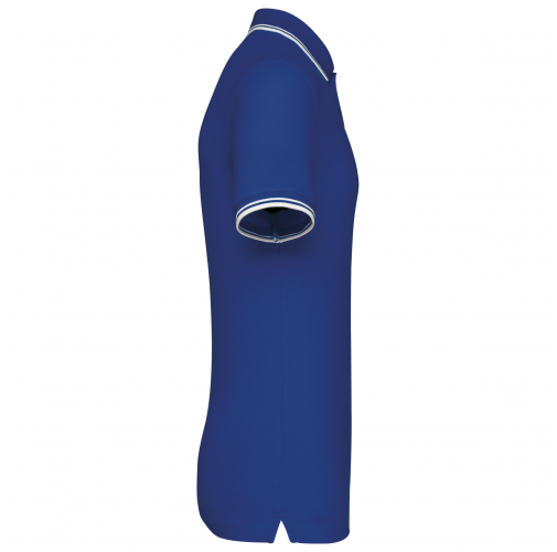 royal blue / white Polo de manga corta para hombre con ribetes contrastados