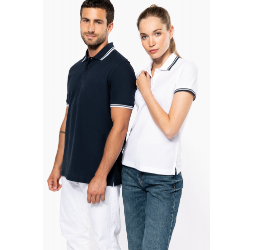 Polo de manga corta para hombre con ribetes contrastados