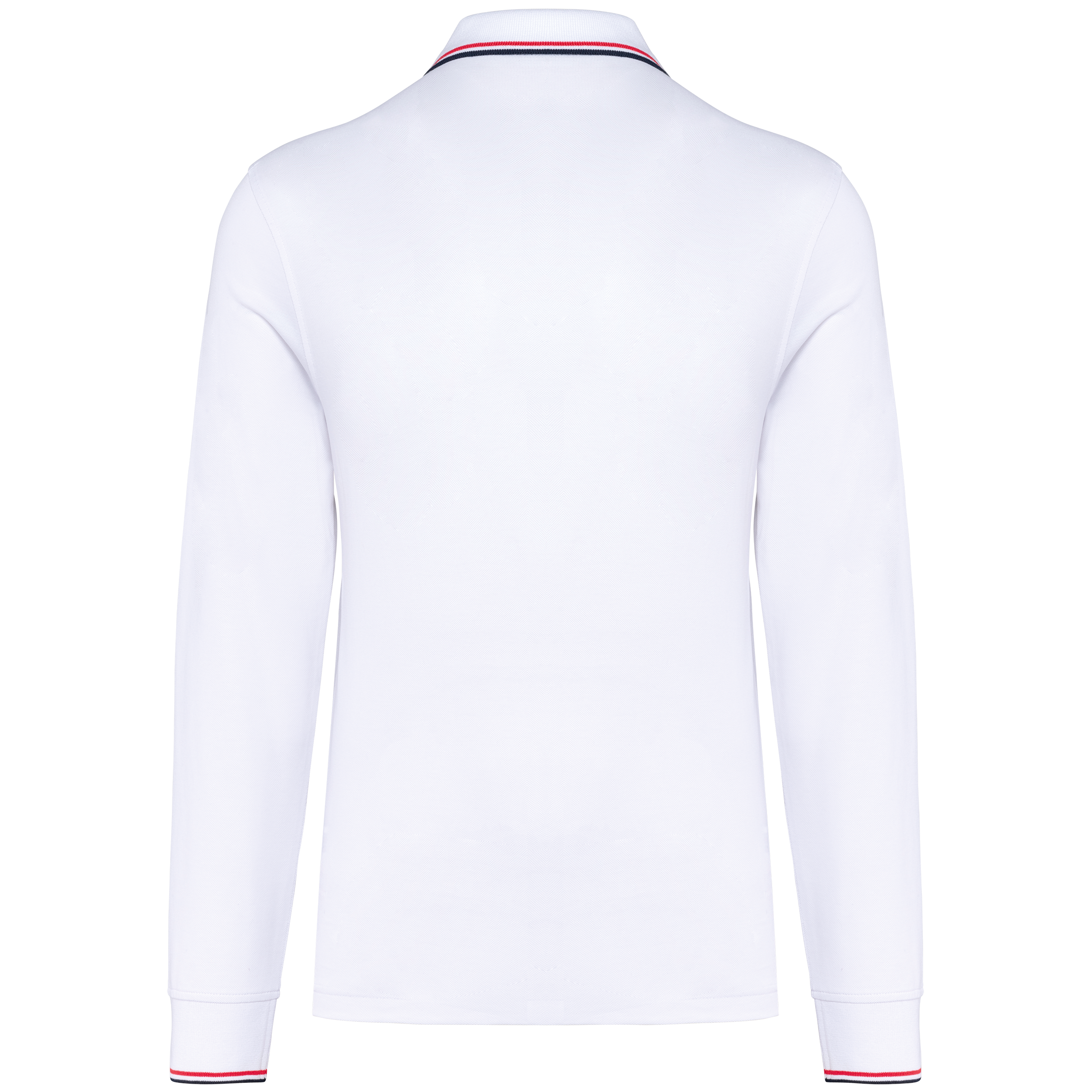 black / light grey / white Polo piqué manga larga hombre