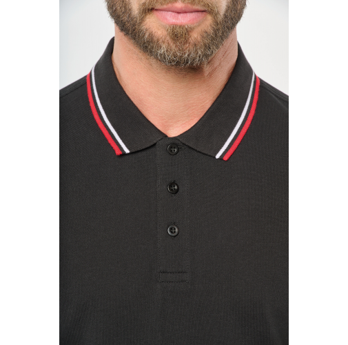Polo piqué manga larga hombre