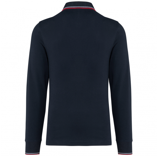 navy / red / white Polo piqué manga larga hombre