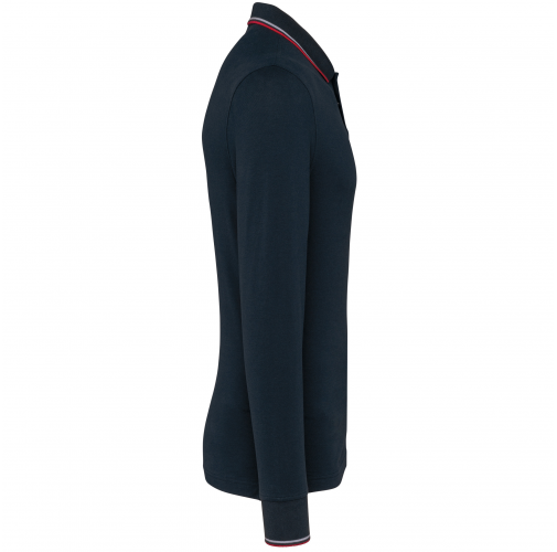 navy / red / white Polo piqué manga larga hombre