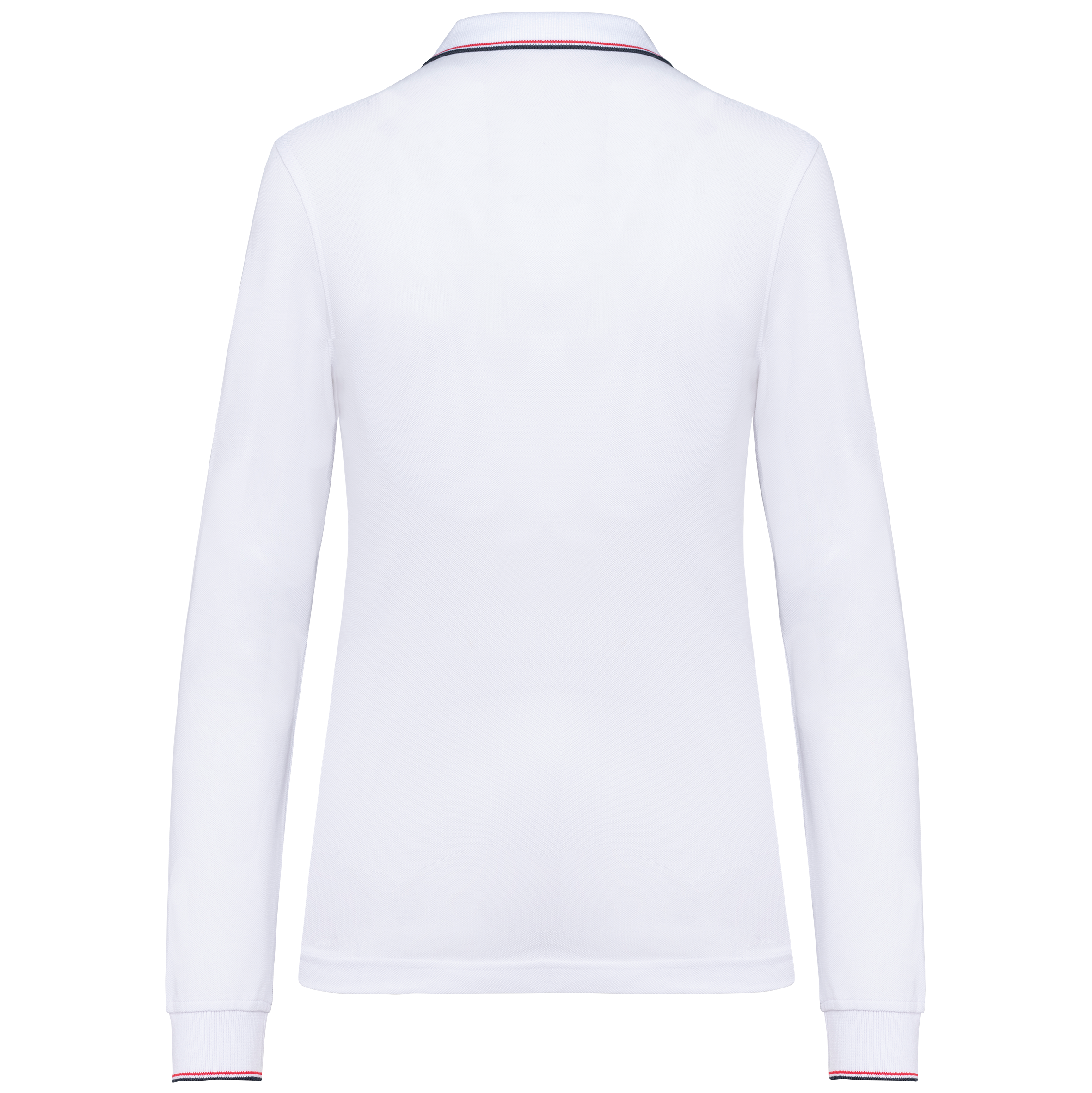 black / light grey / white Polo piqué manga larga mujer