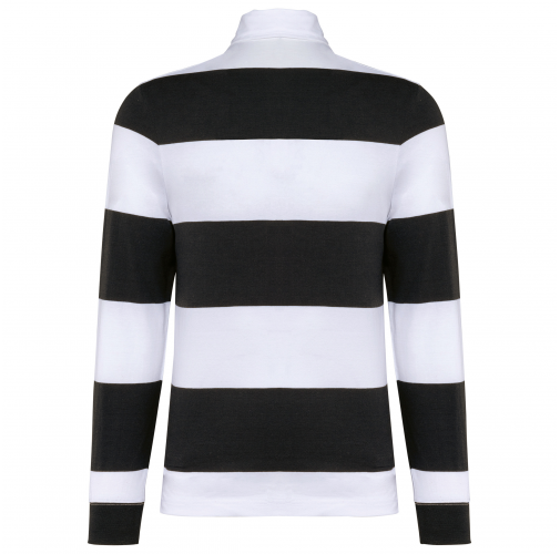 black / white stripes Polo a rayas manga larga unisex