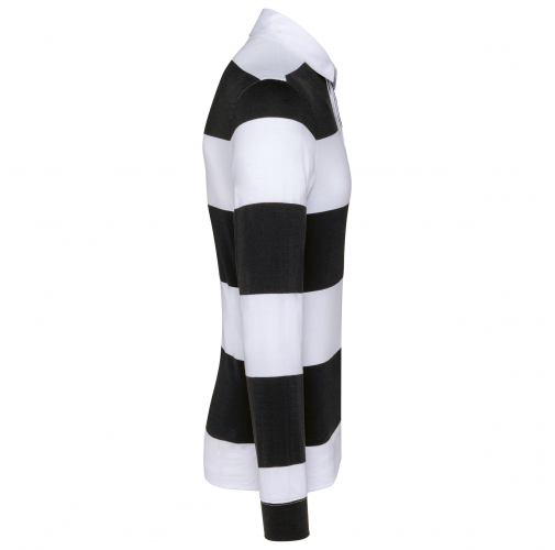black / white stripes Polo a rayas manga larga unisex