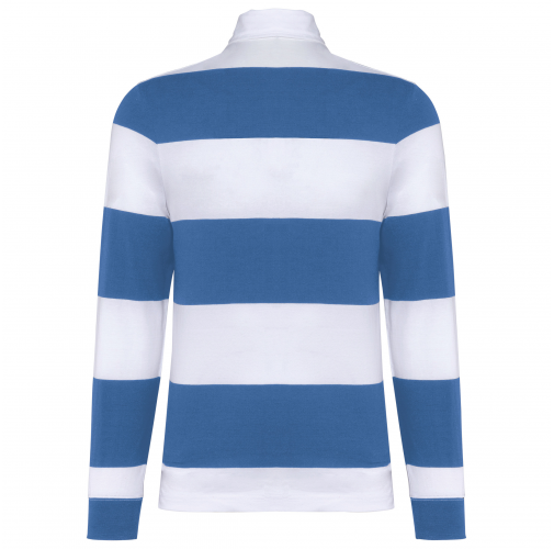 light royal blue / white stripes Polo a rayas manga larga unisex
