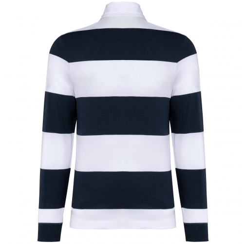 navy / white stripes Polo a rayas manga larga unisex