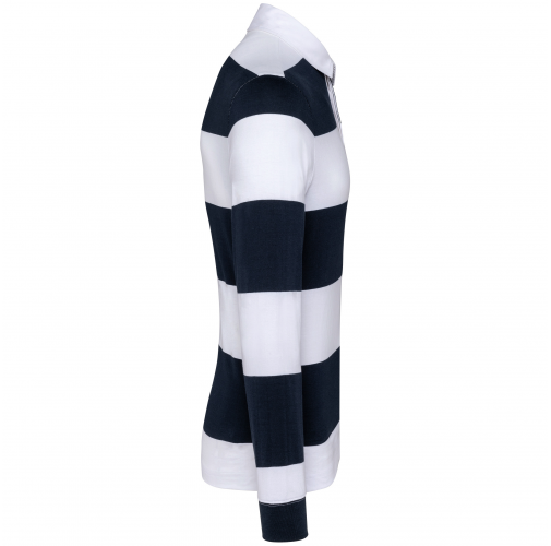 navy / white stripes Polo a rayas manga larga unisex