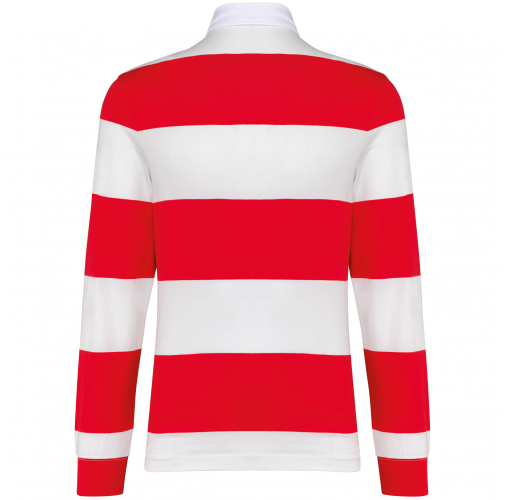 red / white stripes Polo a rayas manga larga unisex