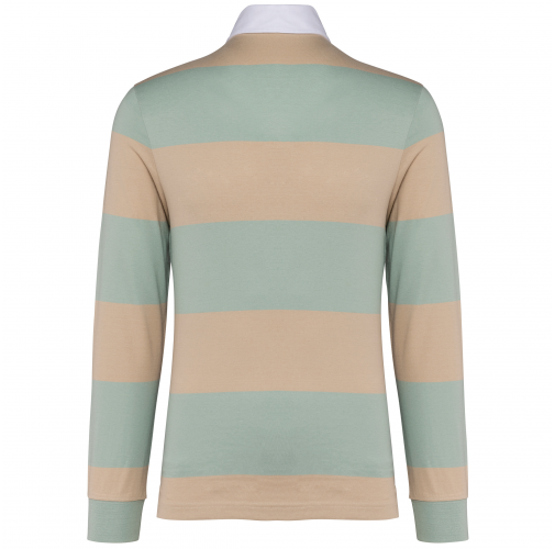 sage / light sand stripes Polo a rayas manga larga unisex