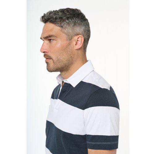 Polo a rayas manga corta unisex