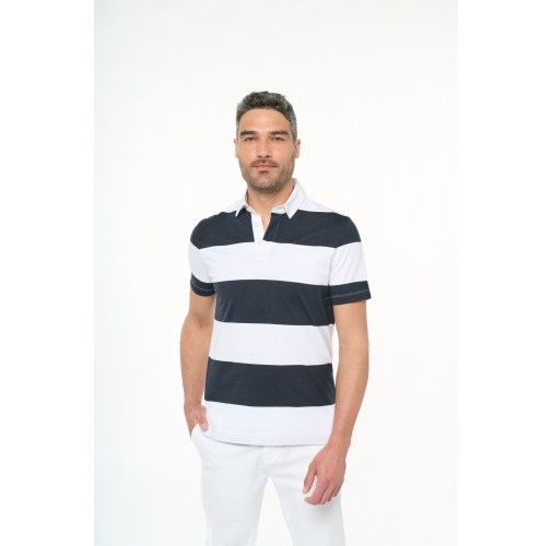 Polo a rayas manga corta unisex