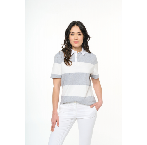 Polo a rayas manga corta unisex