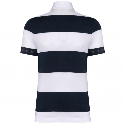 navy / white stripes Polo a rayas manga corta unisex