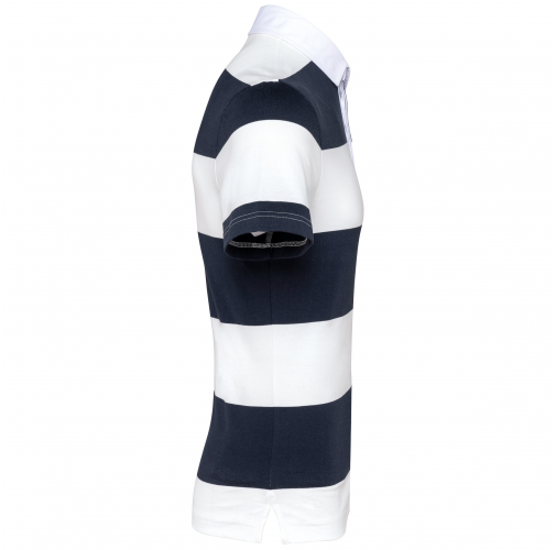 navy / white stripes Polo a rayas manga corta unisex