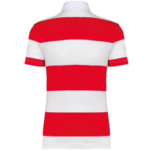 red / white stripes Polo a rayas manga corta unisex