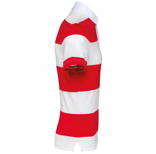 red / white stripes Polo a rayas manga corta unisex