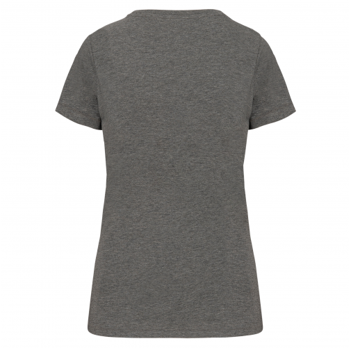 grey heather Camiseta Supima® cuello redondo maga corta mujer