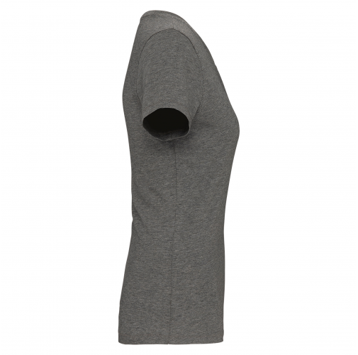 grey heather Camiseta Supima® cuello redondo maga corta mujer