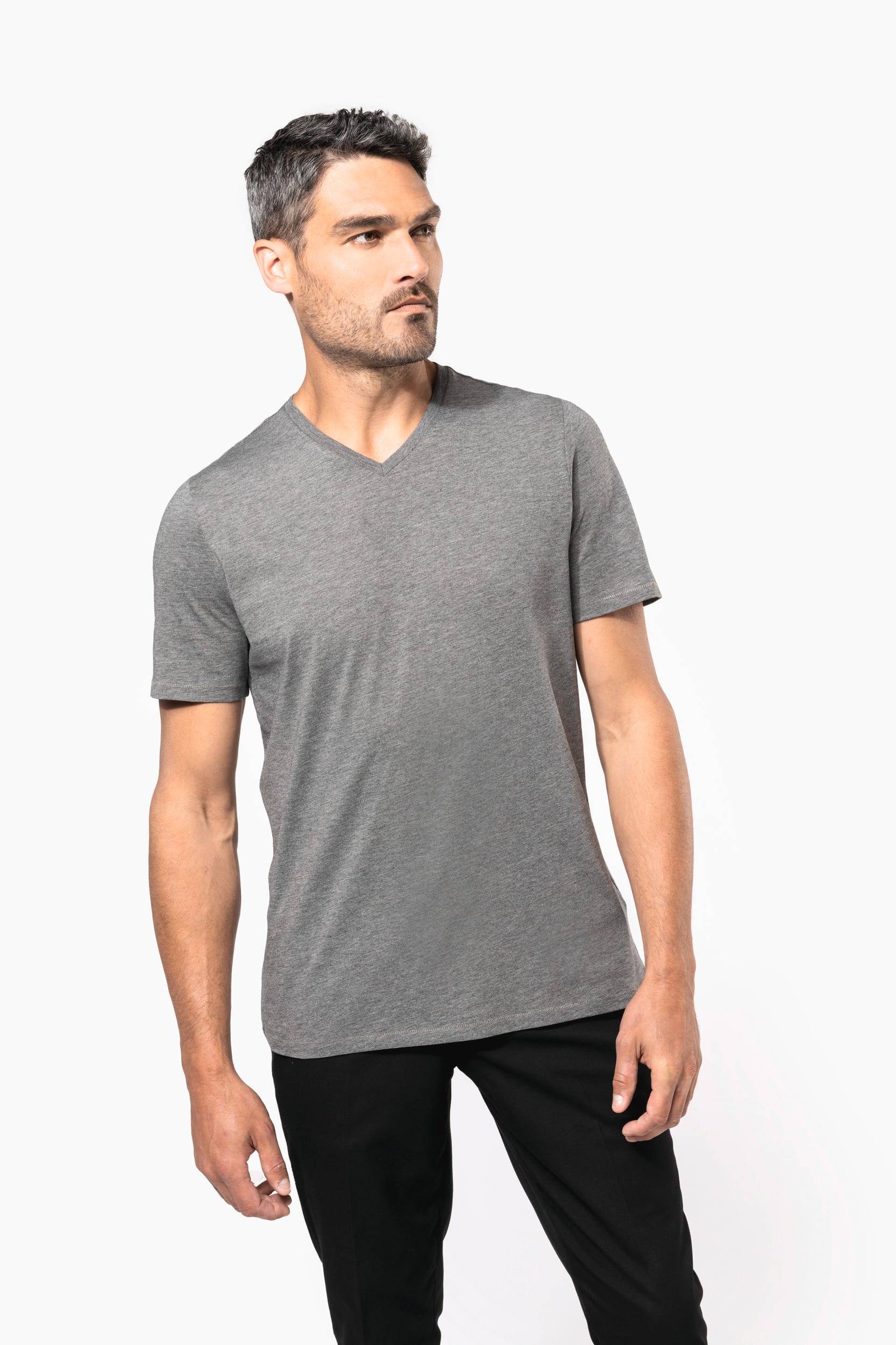 Camiseta Supima® cuello de pico manga corte hombre