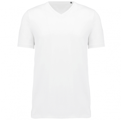 white Camiseta Supima® cuello de pico manga corte hombre