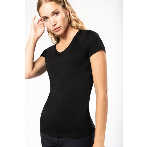 Camiseta Supima® cuello de pico manga corta mujer