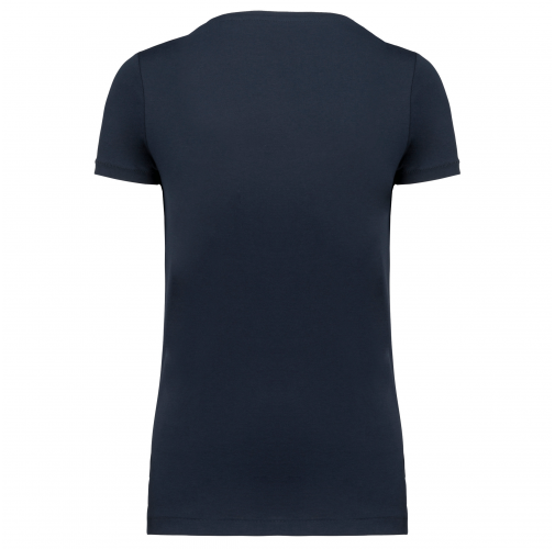 navy Camiseta Supima® cuello de pico manga corta mujer