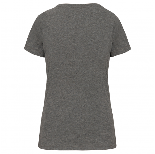 grey heather Camiseta Supima® cuello de pico manga corta mujer
